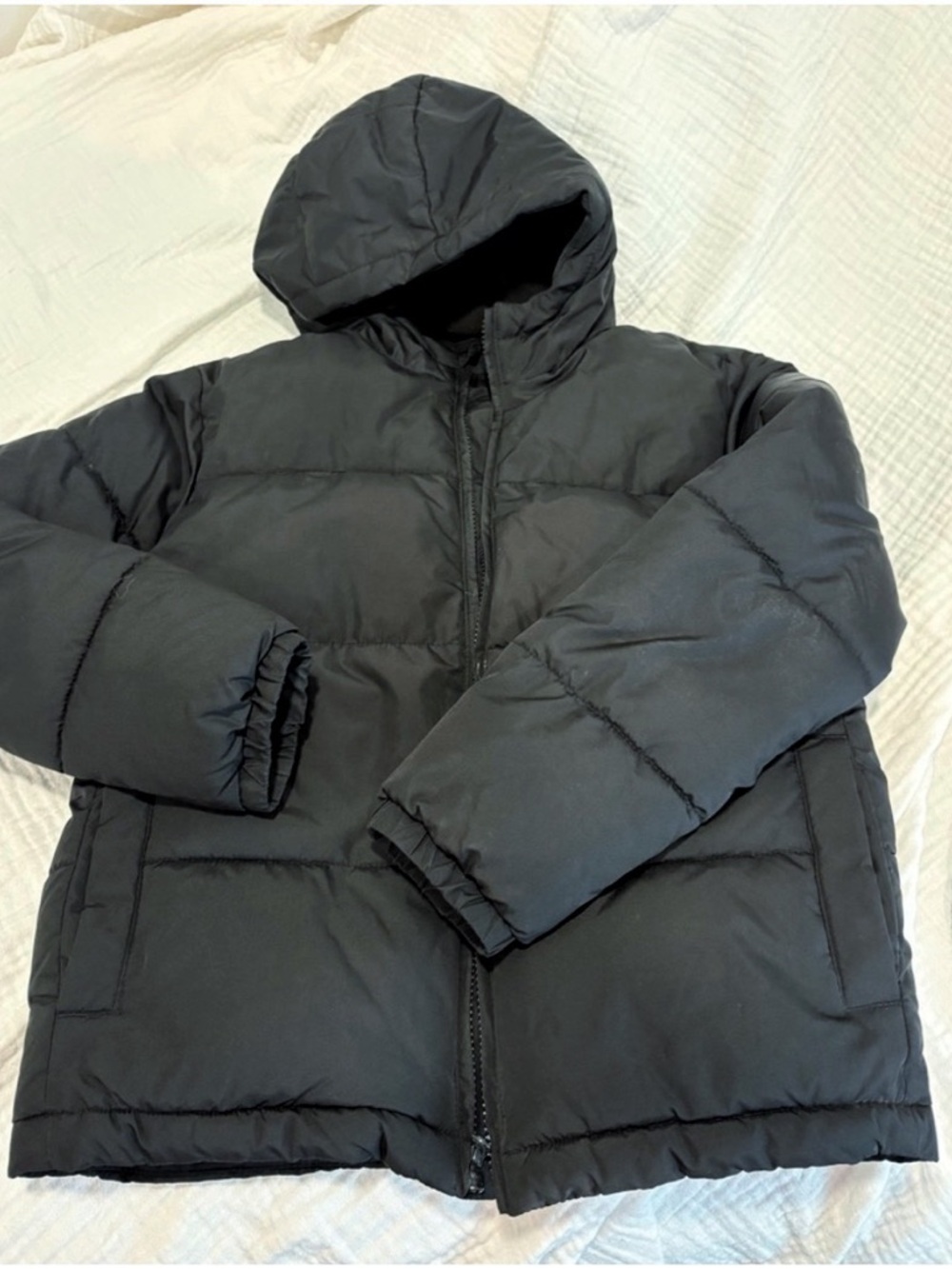 Old Navy Black Hooded Puffer Coat